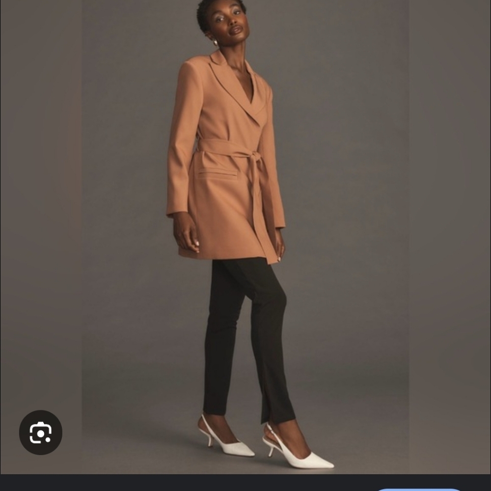 Mare Mare for Anthropologie Camel Longline Blazer Size Small - Picture 2 of 10
